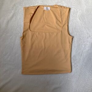 Sleeveless Tan Orange Casual Top